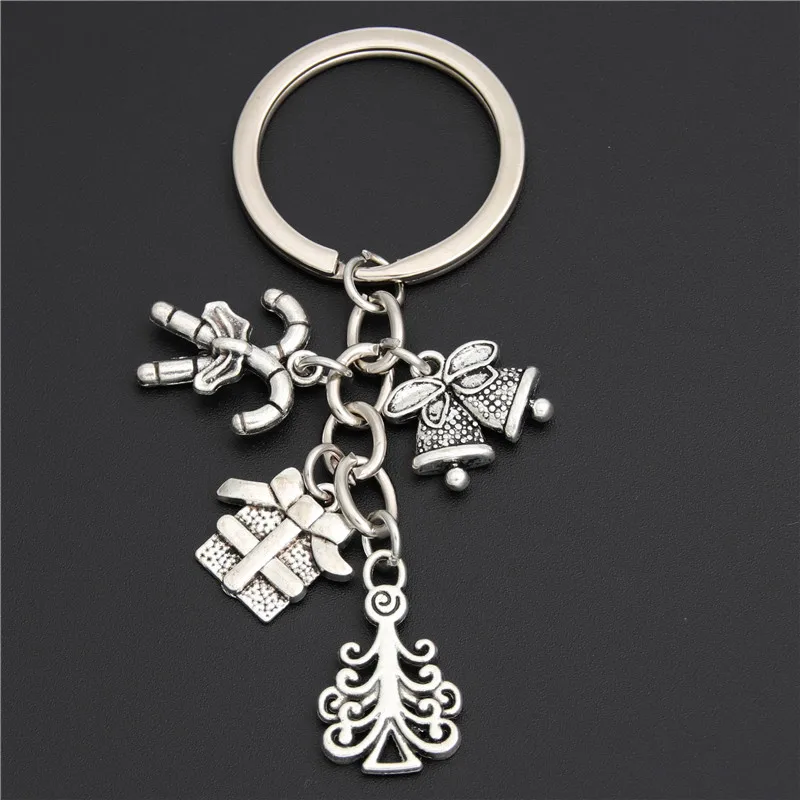 

1pc New Santa Key Chain Charms Keyring Keychain Christmas Tree Snowflake Candy Cane Accessories E2118