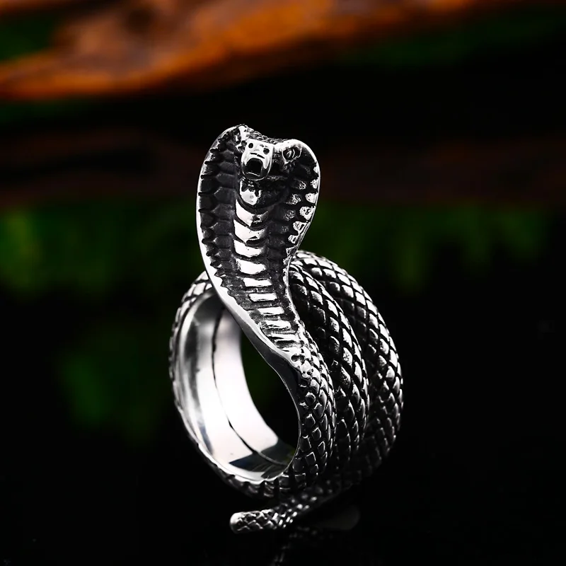 Стальной солдат змея кольцо из нержавеющей стали мужские Уникальные Панк Байкер рок 3D дизайн высокое качество животных Ювелирные изделия прибытие