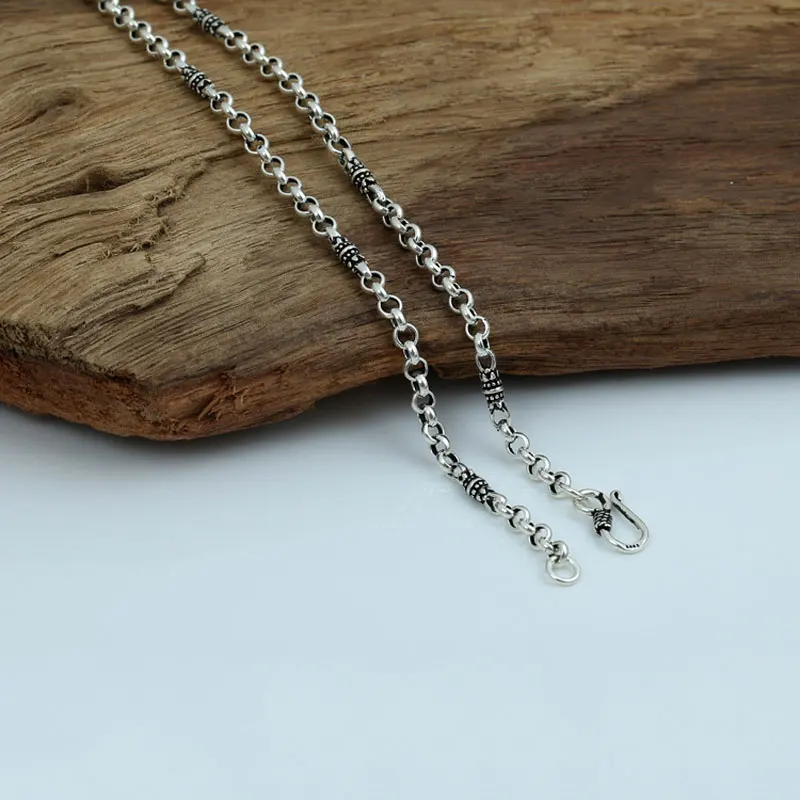 FNJ-Link-Bamboo-Chain-Necklaces-925-Silver-4mm-45cm-to-80cm-Original-S925-Thai-Silver-Women (3)