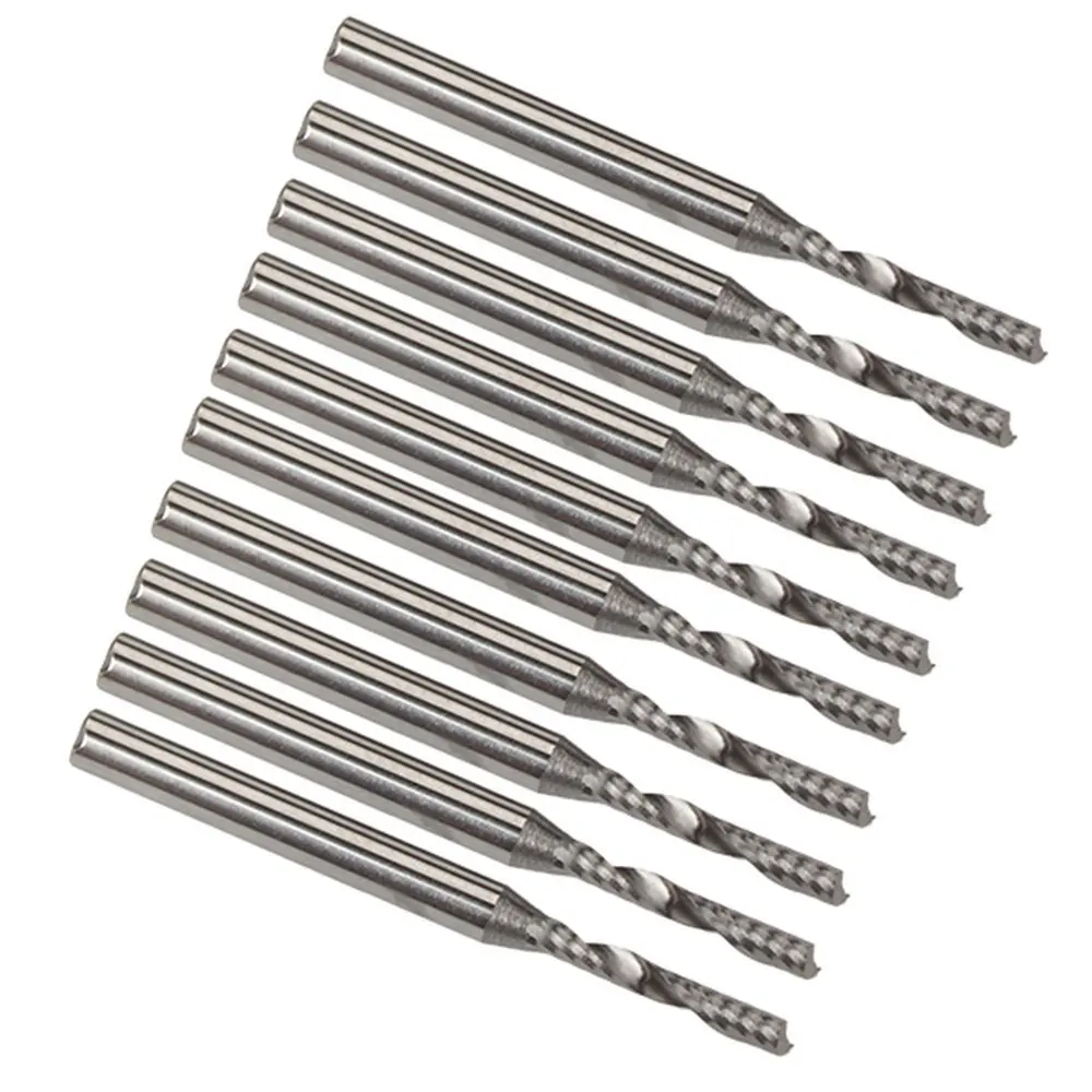 

2.5x8mm Cutting Carbide Single Flute CNC Cutter End Mill Tools Pack of 10