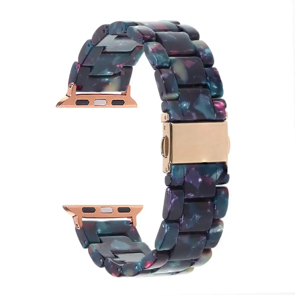 

38/40/42/44/mm Resin Strap for Apple Watch Band Series 4 3 2 1 Fashion Replacement Bracelet for iWatch 4 Watchband Accessories