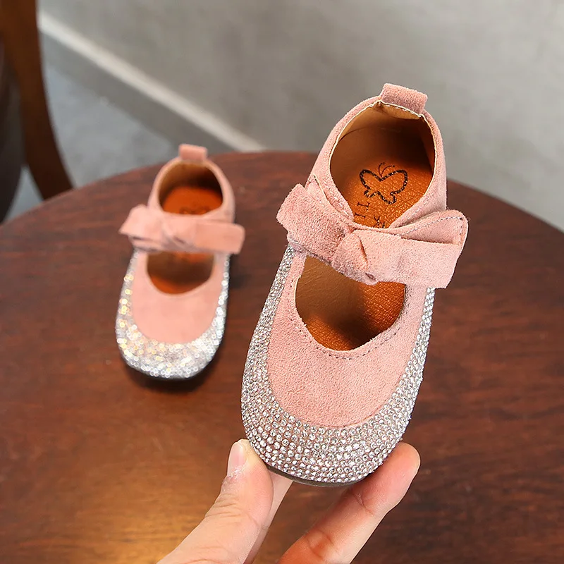 Spring Autumn NEW Little Baby Girl Shoes Rhinestone Baby Shoes Girls Princess Dancing Shoes Children Shoes soft-soled 1 2-6Years