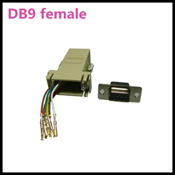 

100pcs DB9 9-Pin Serial RS232 Male to RJ45 8C Male/ Female Modular Adapter M-F
