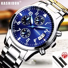 relogio masculino KASHIDUN Mens Watches Top Brand Luxury Sport Quartz Watch Men Business Stainless Steel Waterproof Wristwatches