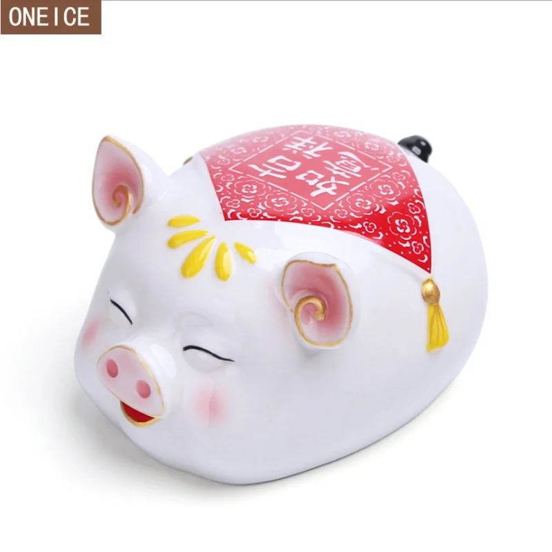 2019 Pig Year Piggy Bank Large Capacity White Ceramic 2019 Pig Year Piggy Bank Large Capacity White Ceramic Children Coin Box Home Decoration Souvenir Free Delivery