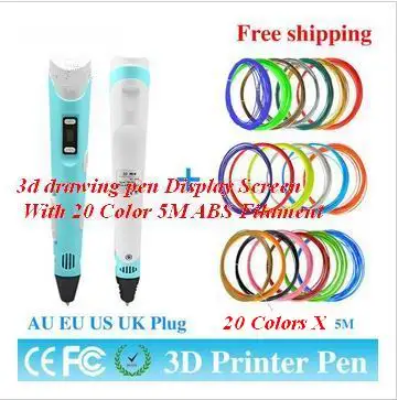 

3D Pen Set LCD Display 3D Drawing Pen With Powerful 21x5M colors' Filaments Birthday Present For Kids Dropshipping Handle