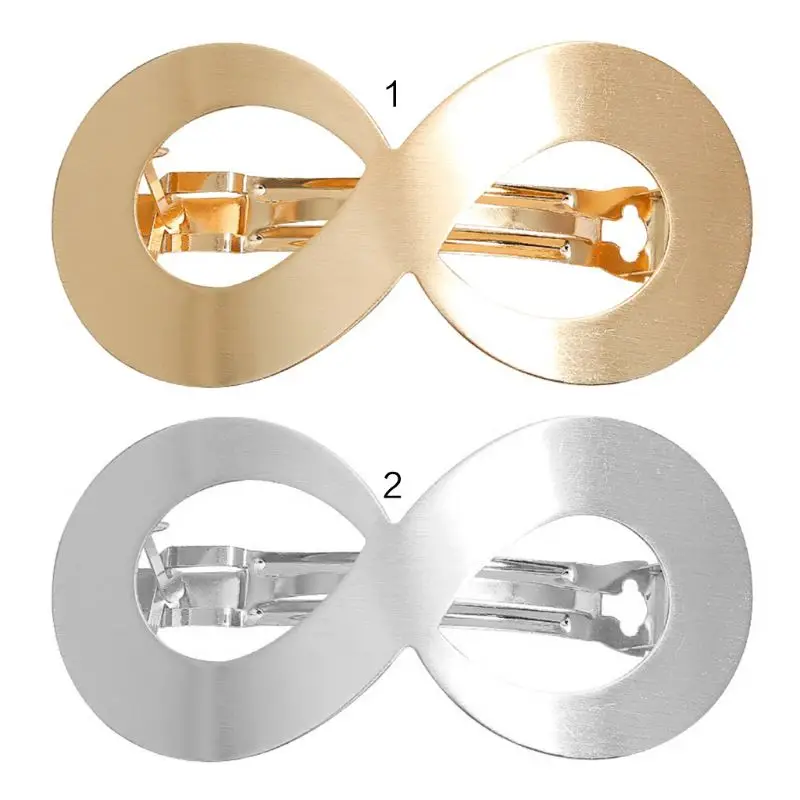 

Minimalist Hollow Number Eight Shape French Hair Clip Ladies Metallic Glitter Drawbench Ponytail Clamp Bridal Spring Hairgrip