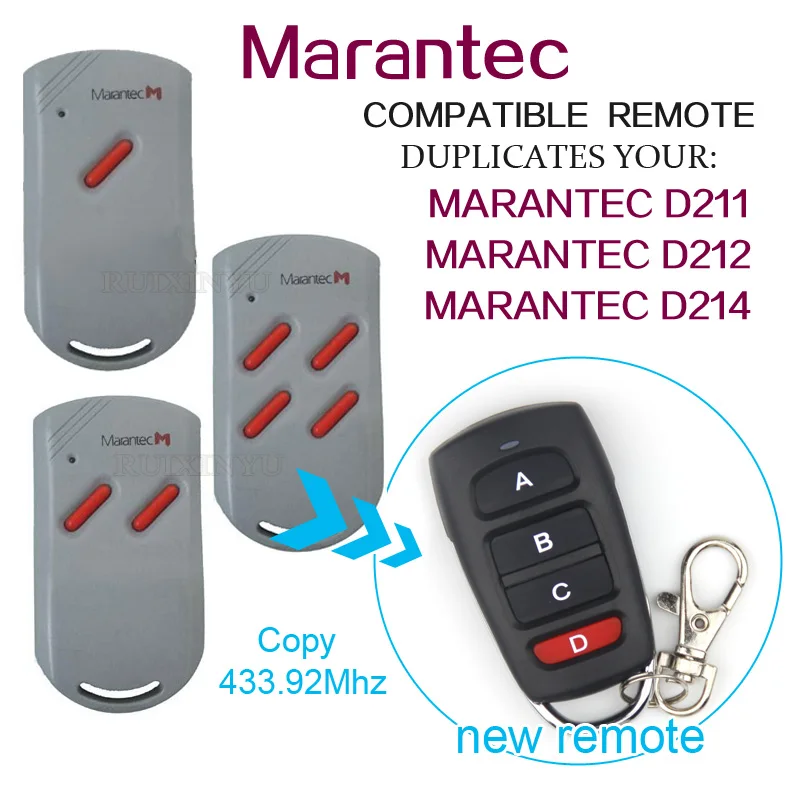Копия пульта дистанционного управления Marantec D211 D212 D214 электрическая дверь гаража