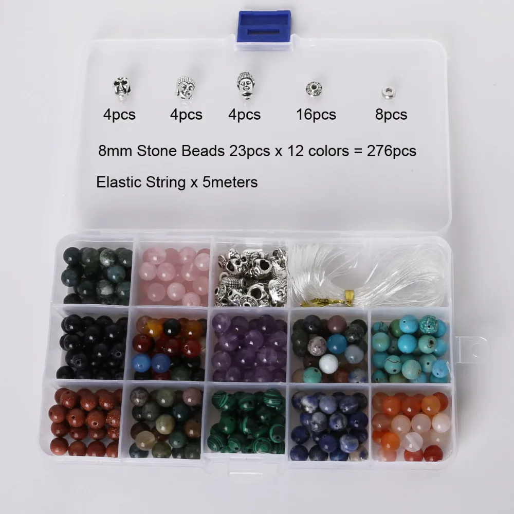 Hot Ing Round Natural Stone Beads Kit For Diy Bracelet Making Hot Ing Round Natural Stone Beads Kit For Diy Bracelet Making Including Buddha Skull Elastic String In From Jewelry Accessories On