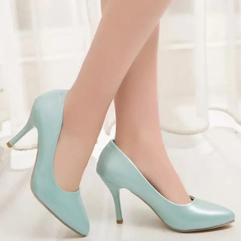 

Patent leather pointed high heel single shoes Elegant Noble Women High Heels Shoes Work Shoes Perfect Office Shoes Plus Size