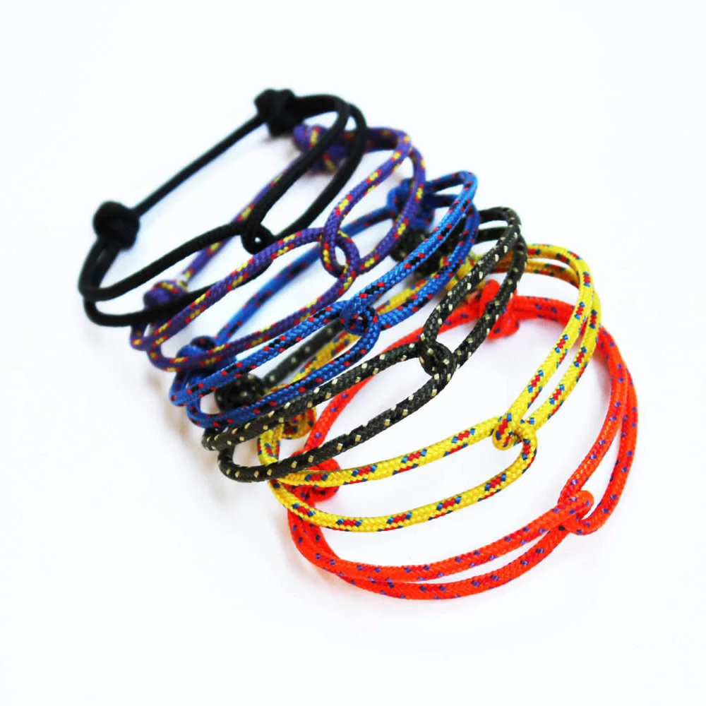 

colorful adjustable knot rope loop rock climbing paracord survival bracelet