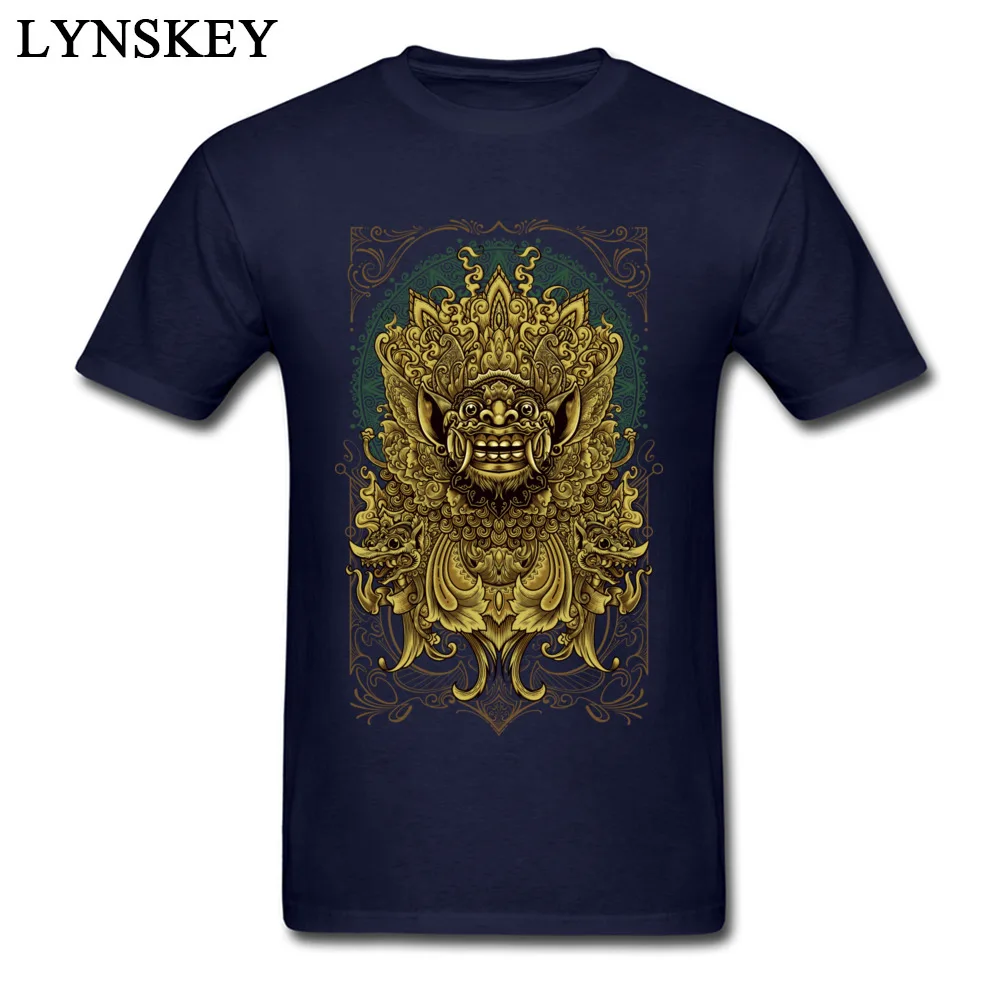 Men T Shirts Retro Custom Tops T Shirt Autumn 100% Cotton O-Neck Short Sleeve Normal Balinese Barong Reanimation Clothing Shirt Balinese Barong Reanimation navy