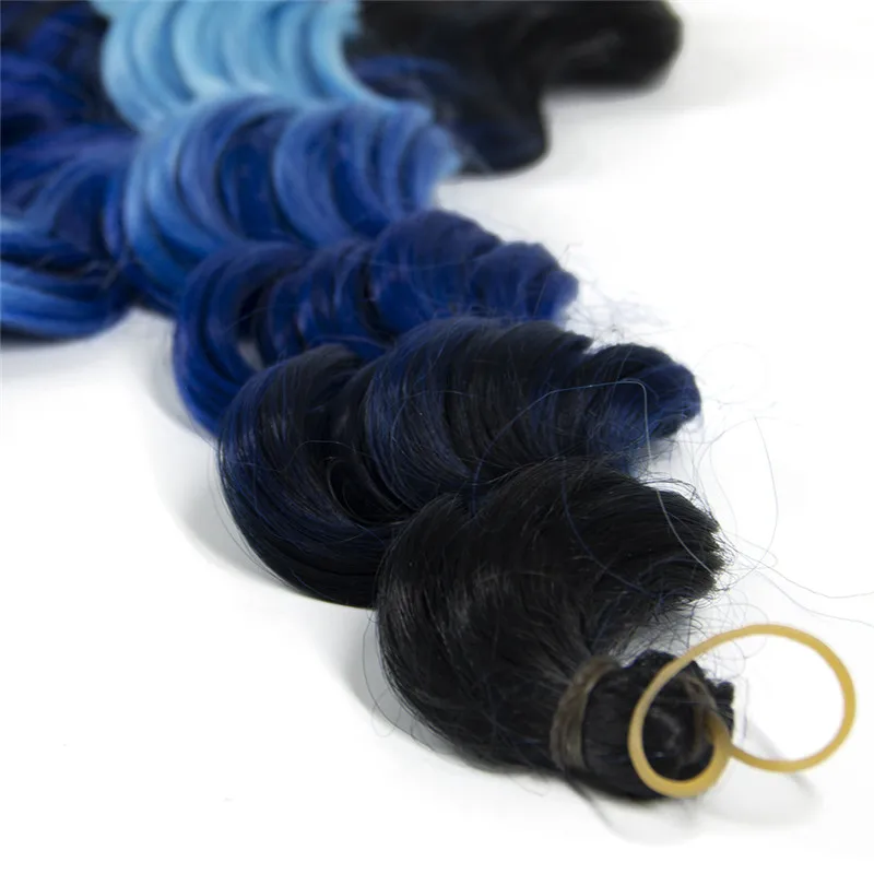 Deep wave black Ombre Crochet Braids Bulk Braiding Hair (37)