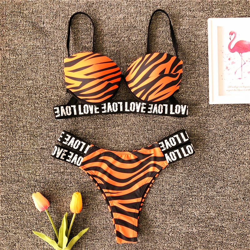 Push Up Bikinis 2019 Letters Solid Swimwear Women Bathing Suit Sexy Swimsuit Biquinis Set Female Sling Backless Beach Wear Mayo Push Up Bikinis 2019 Letters Solid Swimwear Women Bathing Suit Sexy Swimsuit Biquinis Set Female Sling Backless Beach Wear Mayo