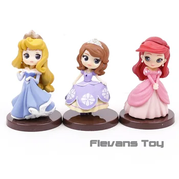 

Q Posket Characters Petit Princess Ariel Sofia Aurora PVC Figures Collectible Model Toys Dolls Gift 3pcs/set