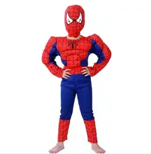 2016 Children Spider-man clothing role play halloween costumes for kids Spider man Muscle models boys girls clothing set dress