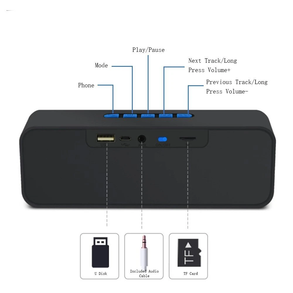VeFly speakers bluetooth speaker wireless 4.2 system stereo sound line in loudspeaker portable speaker bluetooth bass            (2)
