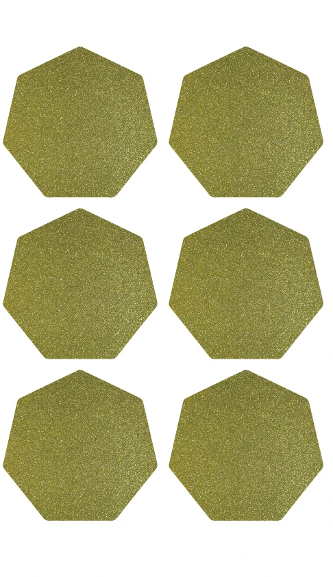 3,8x3,7 см Heptagon Золотая блестящая наклейка этикетка