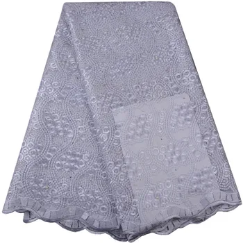 

2018 White Color High Quality African Tulle Lace Fabric Wholesale Stones French Net Lace Fabric For Nigeria Wedding 920B