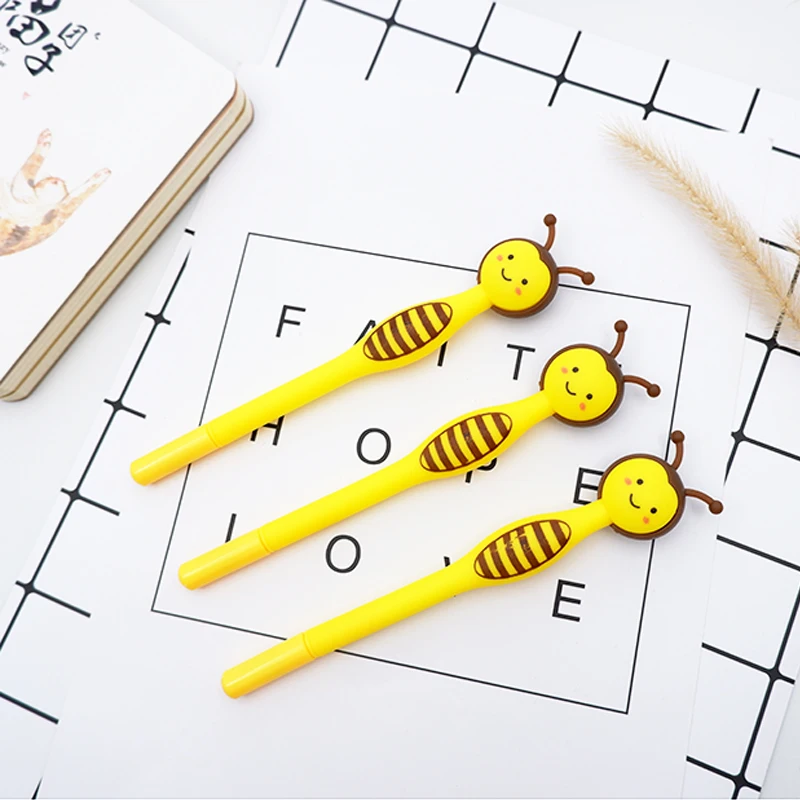 1X Creative Gel Pen Yellow bee Cartoon stationery Neutral pen canetas material escolar office school supplies papelaria