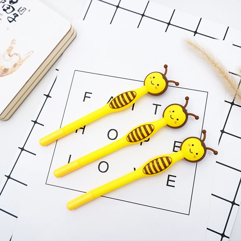 

1X Creative Gel Pen Yellow bee Cartoon stationery Neutral pen canetas material escolar office school supplies papelaria