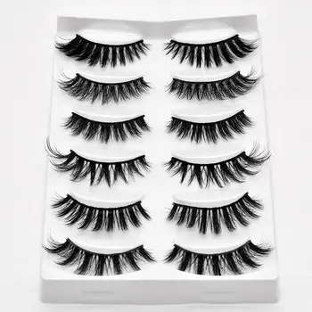 

NEW 6pair Mixed 3D Mink Hair False Eyelashes Full Strips Thick Cross Long Lashes Wispy Fluffy Eye Makeup makeup lashes