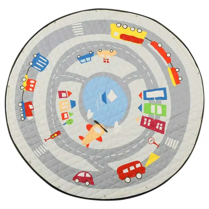 

Round Rugs Baby Play Mat Toys Storage Organizer,Nursery Rugs Large Polyester Anti-slip Cartoon Animal Baby Floor Mat Game Mat