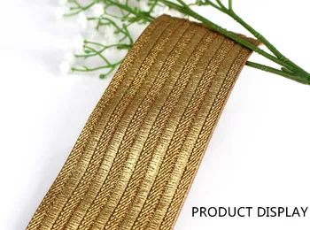 

57mm Bronzing Elastic Stretch Ribbon Tape Trim Band Strap Webbing Applique Sewing Supplies cinta for Costume Belt 5yd/T1169