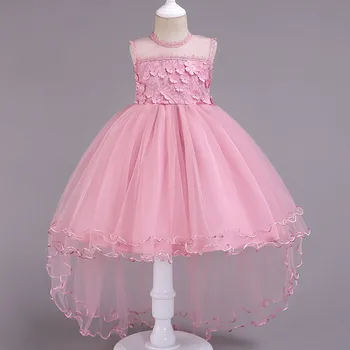 

Elegant Lace Tulle Navy Blue Flower Girl Dresses O-neck Sleeveless Floral Designer Communion Dresses Prom Outfits For Girls 2019
