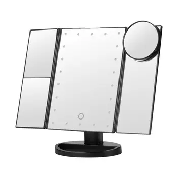 

Led Makeup Mirror With 10x Magnifying Glass Desktop With Double Mirror Free Rotation Portable Durable