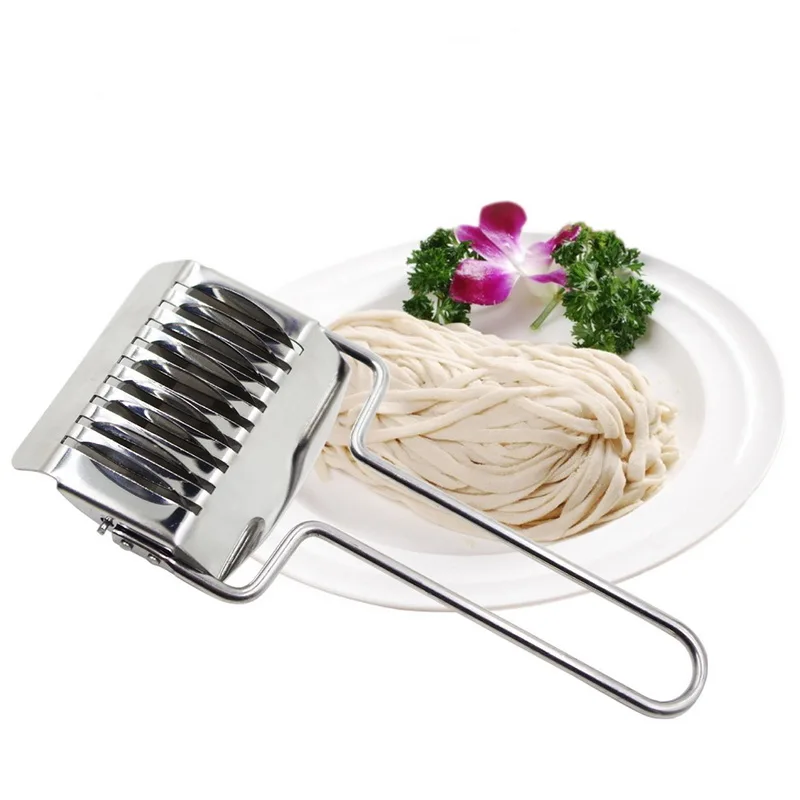 IVYSHION 1PC DIY Stainless Steel Noodle Lattice Roller Cutter Dough Knife Cutter Pasta Spaghetti