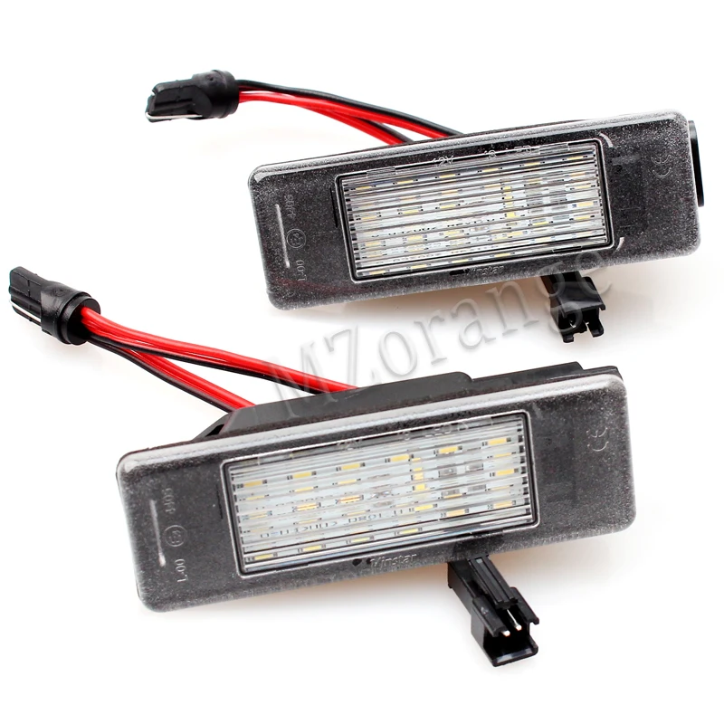 

MZORANGE Super Bright 18SMD 3528 2pcs For Nissan QASHQAI MARCH PATHFINDER R51 JUKE PRIMERA P12 LED License Plate Lights