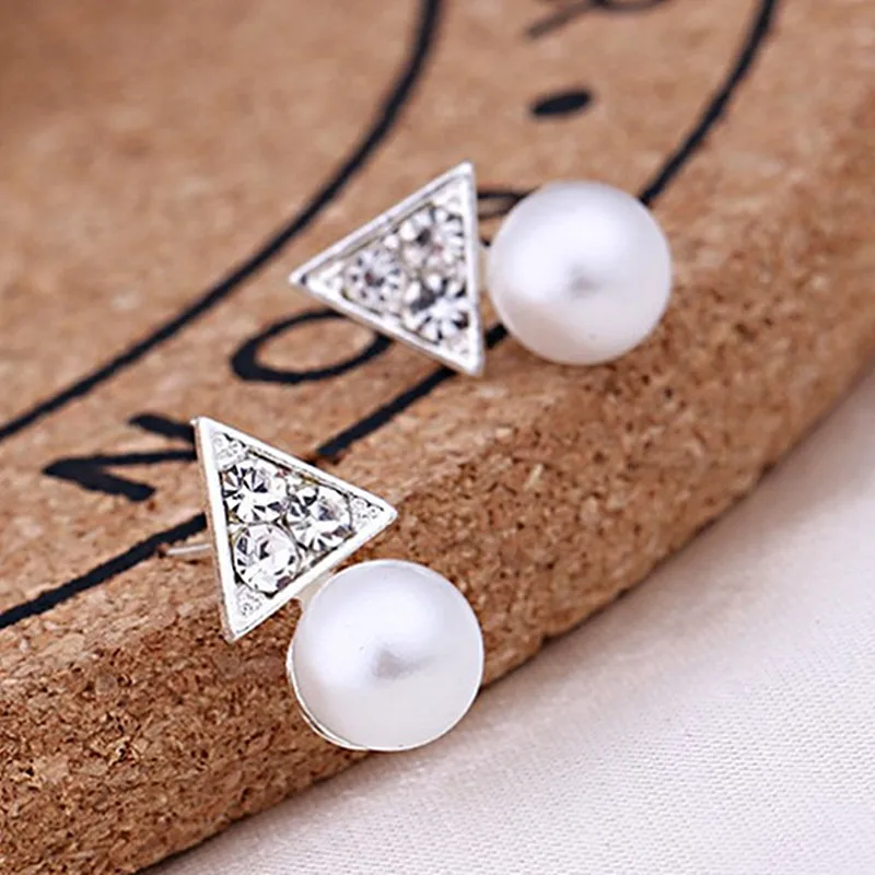 ES496-Women-s-Crystal-Triangle-Stud-Earrings-Simulated-Pearl-Alloy-Ear-Jewelry-Party-Earring-OL-Brincos