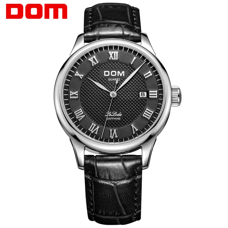 

DOM Men Watch Top Brand High Quality Man Watches Fashion Casual Male Leather Waterproof Quartz Watch Men Sports Wrist Watch M-41