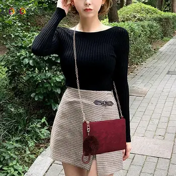 

Elegant Classic Lady Scrub PU Leather Envelope Clutch Handbag Chain Women Crossbody Bags