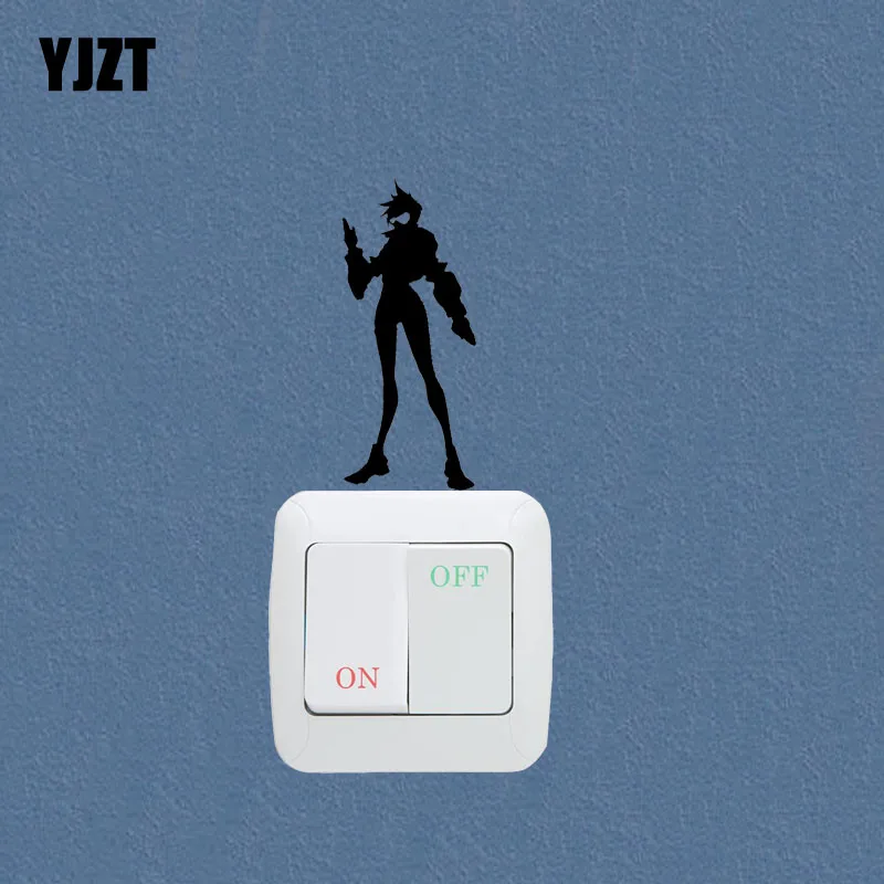 

Video Game Overwatch Tracer Fashion Light Switch Girl Room Home Decoration Sticker 7SS0882