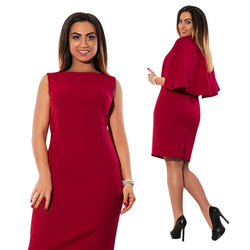 

2018 Summer New Women Dress 6XL Vestidos Plus Size 6XL Knee Length O Neck Pencil Casual Dresses For Party Female Plus Size