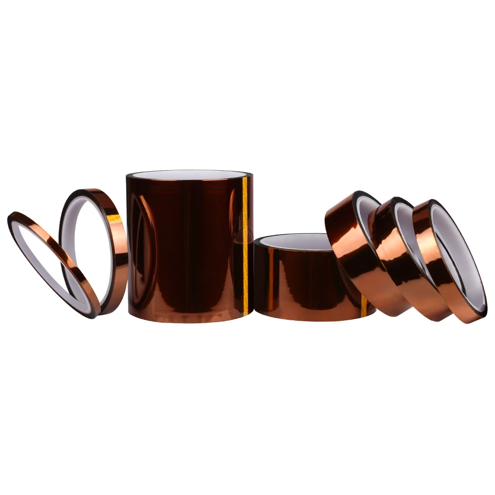 High Temperature Resistant tape Heat dedicated Tape Polyimide Adhesive Tape 5mm 10mm 12mm 20mm 25mmx33M for 3d printer tape part High Temperature Resistant tape Heat dedicated Tape Polyimide Adhesive Tape 5mm 10mm 12mm 20mm 25mmx33M for 3d printer tape part