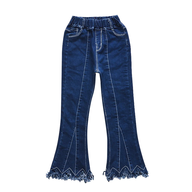 Buy Kids Tassels Jeans For Girls High Waist Flare