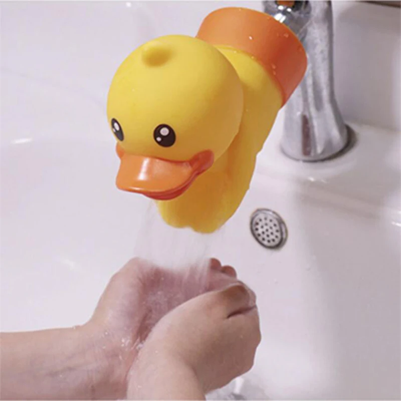 

Bath Toys Fun Water Saver Cute Duck Faucet Extender Baby Kids Toddler Hand Washing Bathroom Sink Wash basin Shower For Baby Care