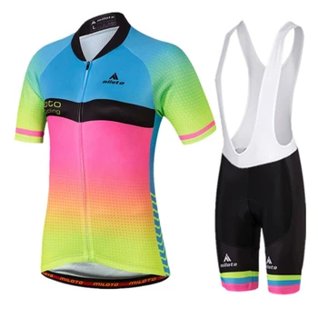 

Team Women Bike Bicycle Comfortable Jersey Ropa Ciclismo Bike Clothing Pad Bib Short Suits Cycling Wear S-4XL