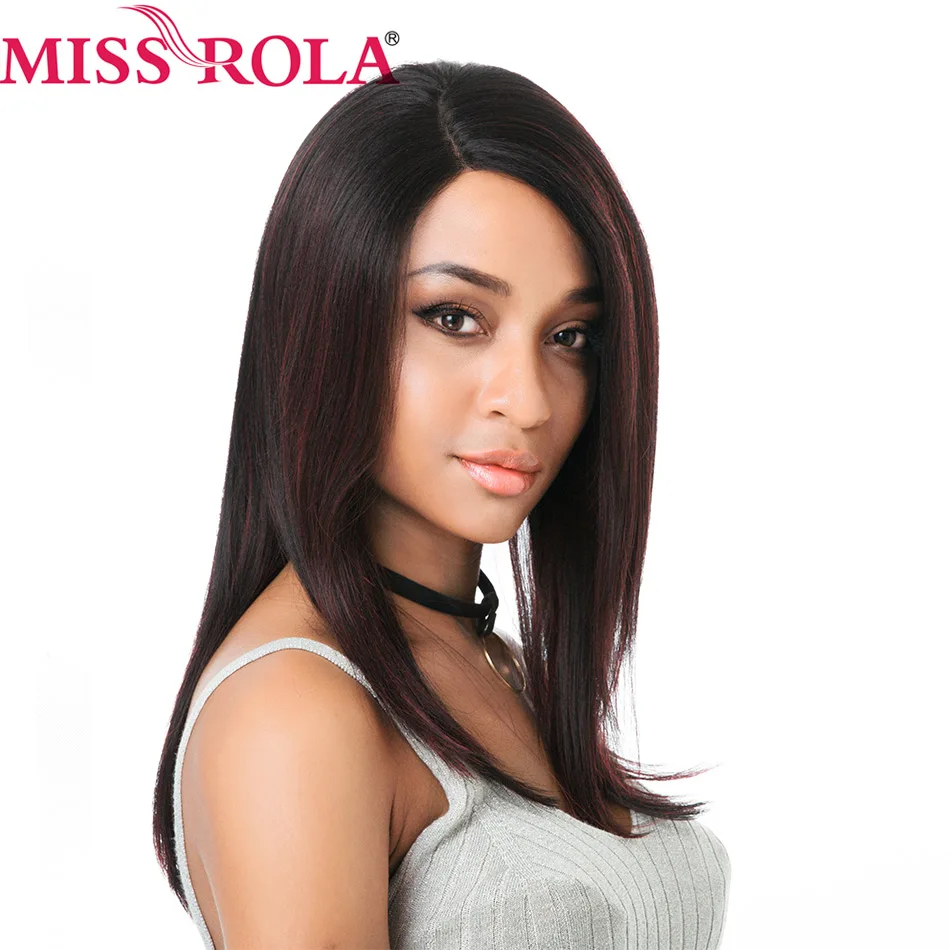 Miss Rola прямые синтетические волосы на кружеве спереди и Т-часть парик 14 дюймов парики для черных женщин 3 цвета Омбре выбор волос Косплей парик