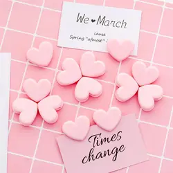10 шт мини-милый розовый пласт любящее сердце зажим скрепки для бумаг фото висит Office Бумага с информацией хомуты Весна Стикеры для заметок
