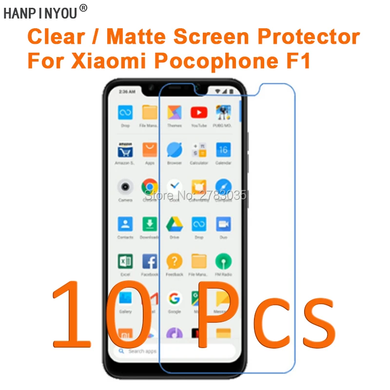

10 Pcs/Lot For Xiaomi Pocophone Poco F1 6.18" HD Clear / Anti-Glare Matte Screen Protector Protective Film (Not Tempered Glass)