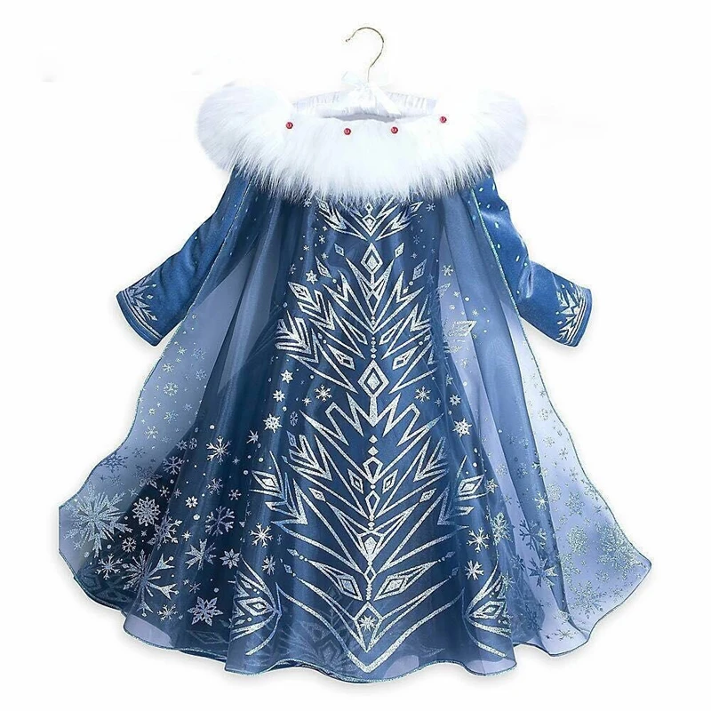 Платья Снежной Королевы для девочек; маскарадный костюм; платье принцессы Анны и Эльзы для дня рождения; детская одежда для девочек; Elza Vestido