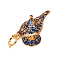 Vintage Metal Aladdins Magic lamp Figurines tin alloy retro Tea Pot lamp Miniatures Kids Christmas Toys gifts decoration crafts