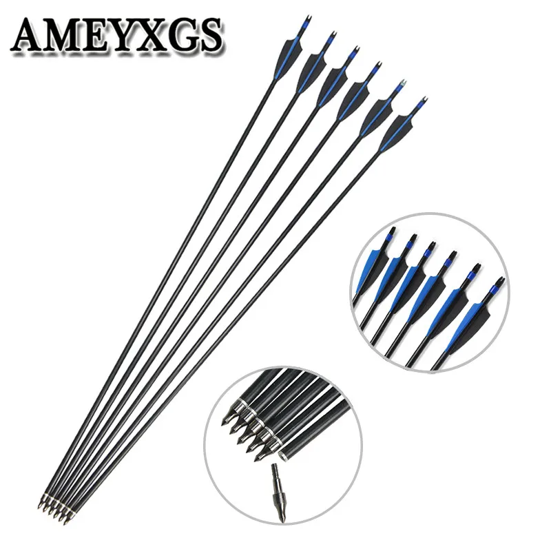 Field Hunting /& Target Broadhead screw tip 30 inch 12 Fibreglass Archery Arrows