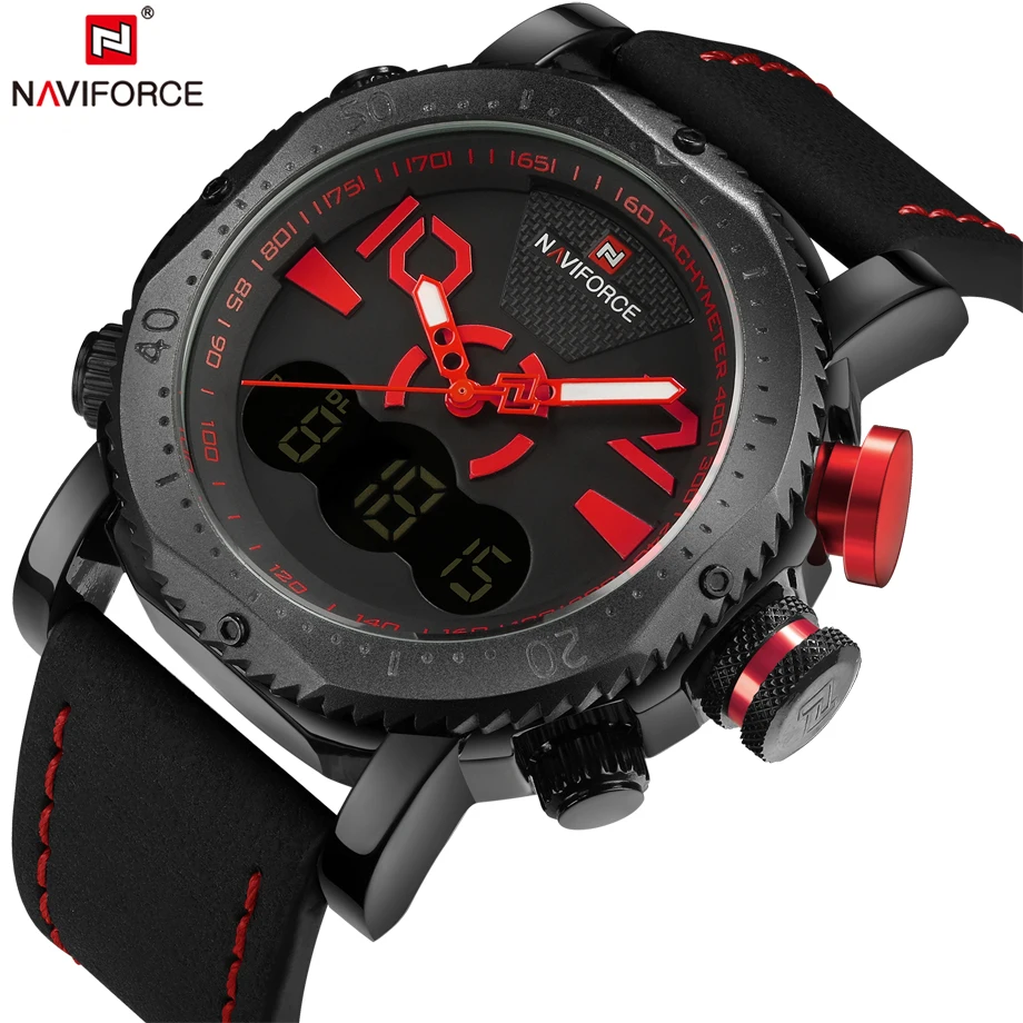 

NAVIFORCE Top Sport Brand Watches Men Army Military Quartz Analog Watch Waterproof Leather Strap Male Clock Relogio Masculino
