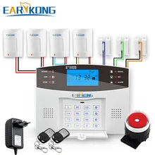 Sistema de alarme de segurança residencial, com fio e sem fio gsm residencial, 433mhz, espanhol, francês, inglês, russo, italiano