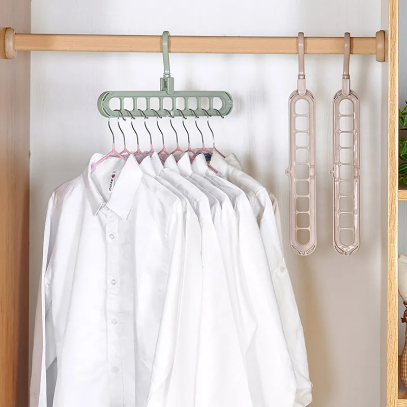 Multi-function Magic Hanger Porous Rack Folding Household Storage Skirt Shelf Rotating Drying Rack Clothes Organizer Homdox